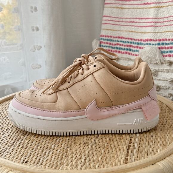 Nike Air Force 1 Jester XX Bio Beige Pink White Leather Sneakers Women’s 9.5 - Picture 4 of 10